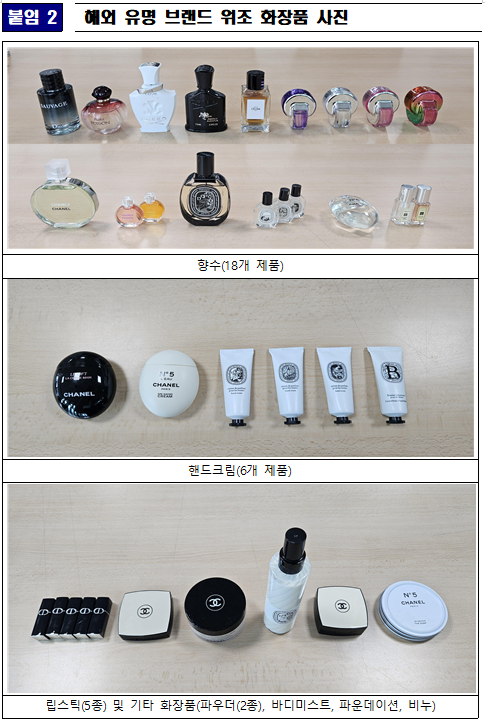 해외 짝퉁 화장품서 유해물질 무더기 검출